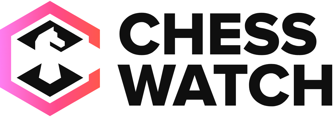 Chess Watch horizontal logo PNG, dark version for light backgrounds